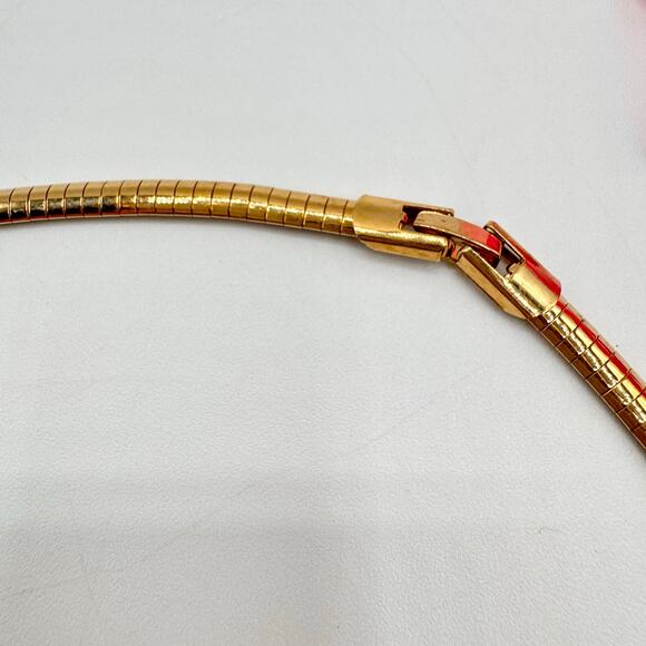 Vintage Avon Omega Choker Necklace Gold Tone With Extender Signed Classic Chic - Picture 8 of 13